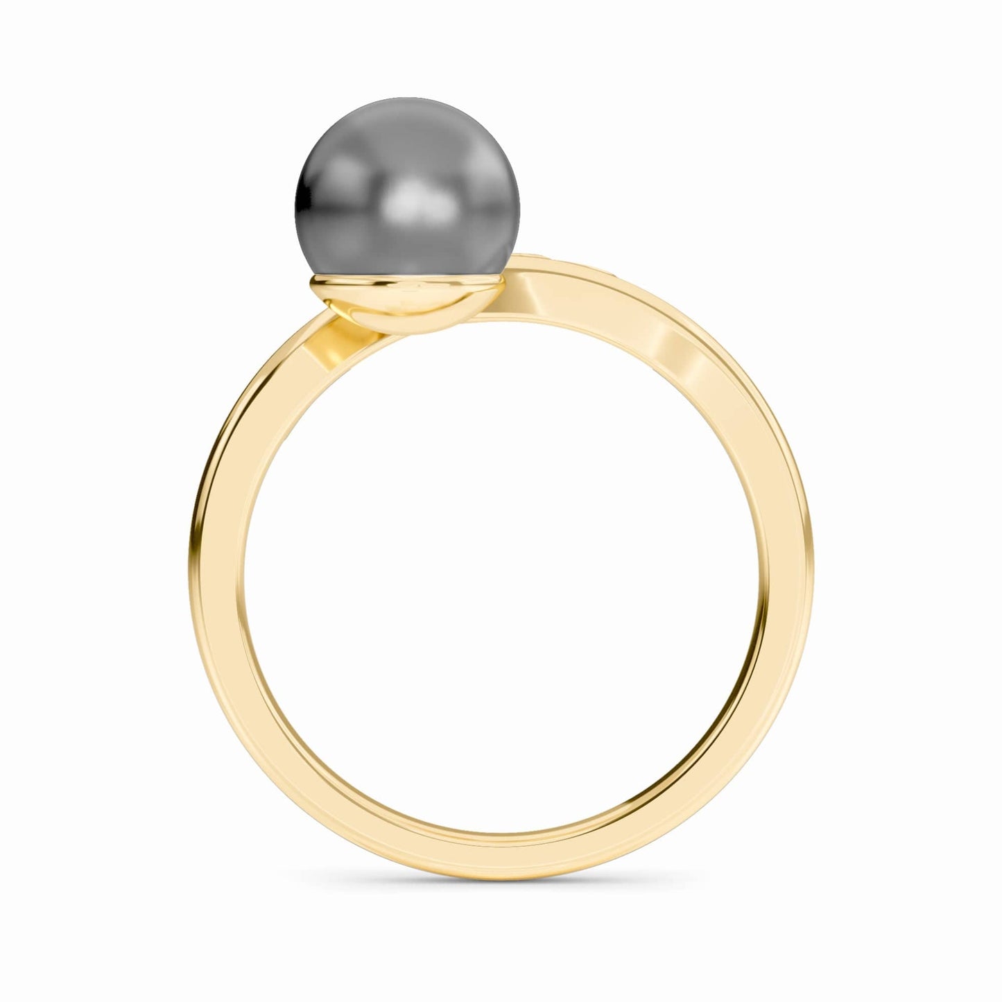 Tahitian Pearl & Diamond Leaf Wrap Ring - Ashley