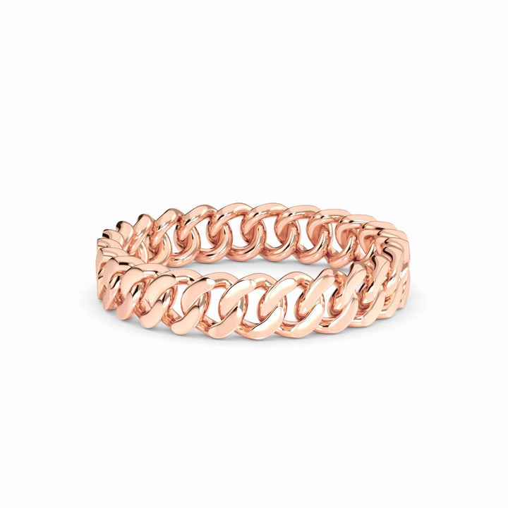 Gold Cuban Link Chain Ring - Esmeralda