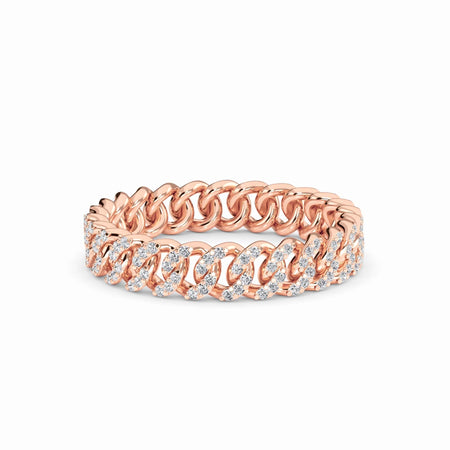 White Diamond Chain Link Ring - Ines