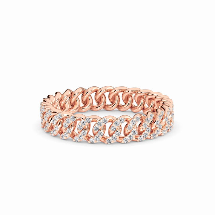 White Diamond Chain Link Ring - Ines