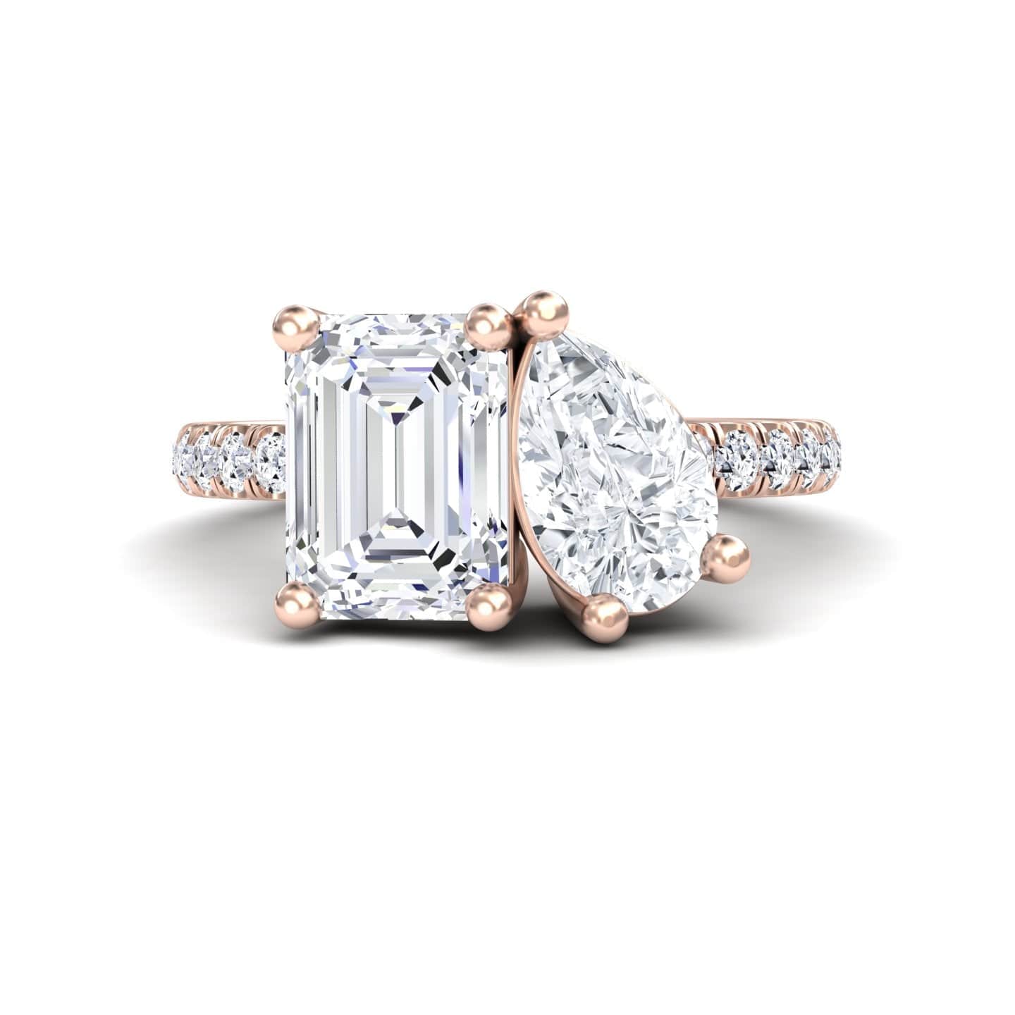 Lab Grown Moissanite Toi et Moi Ring - Gauri