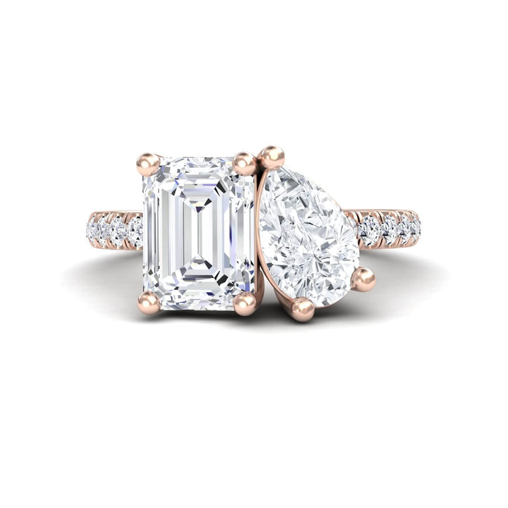 Lab Grown Moissanite Toi et Moi Ring - Gauri