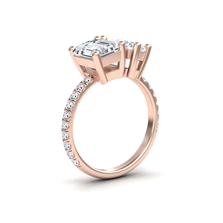 Lab Grown Moissanite Toi et Moi Ring - Gauri