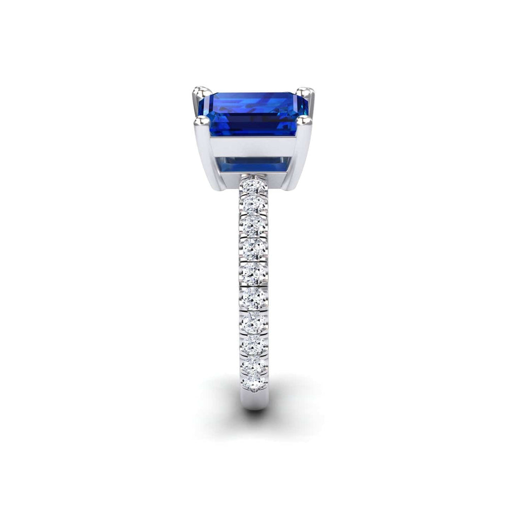 Lab Grown Blue Sapphire & Moissanite Toi et Moi Ring - Gauri