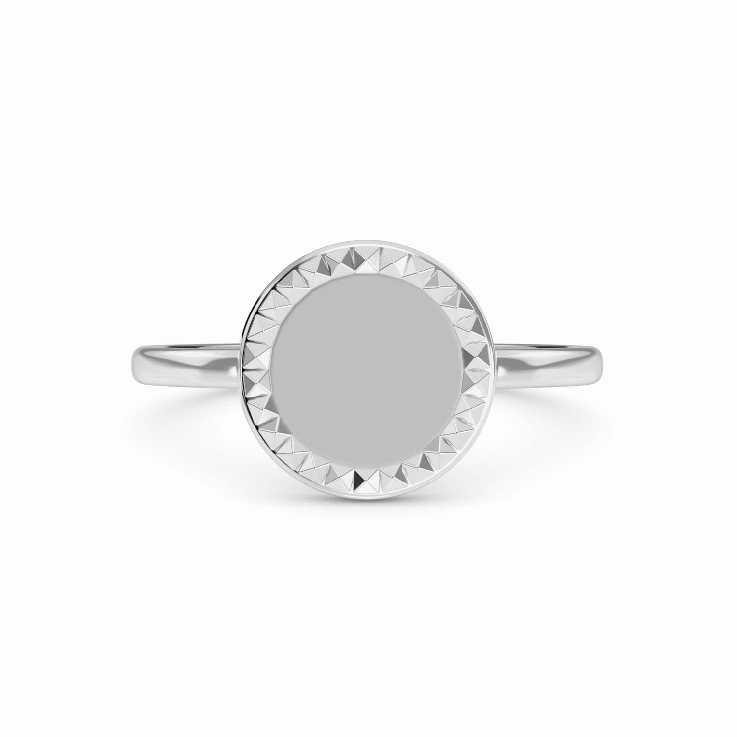 Engravable Faceted Signet Ring - Liliana