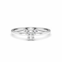 White Diamond Butterfly Shape Ring - Sneha