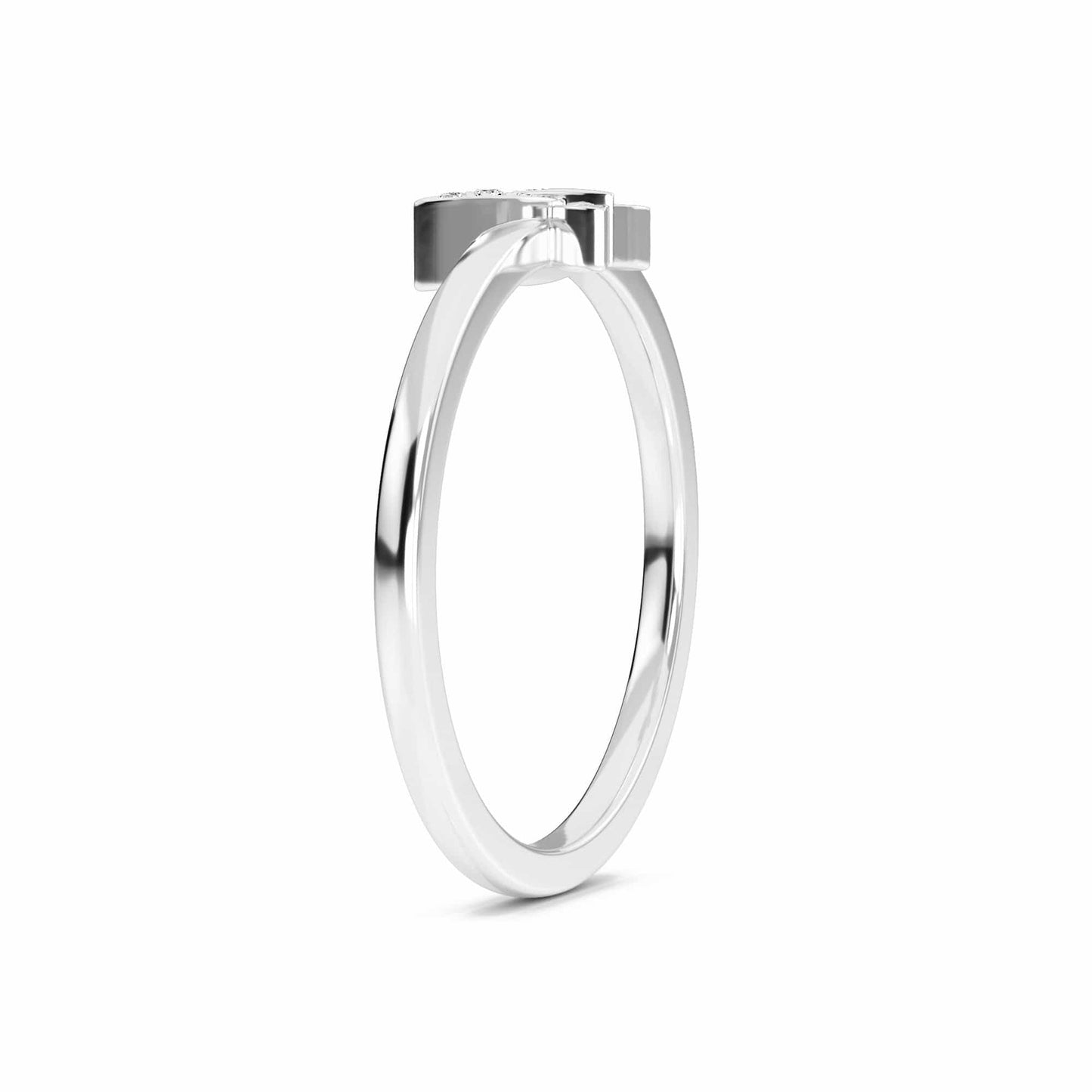 White Diamond Butterfly Shape Ring - Sneha