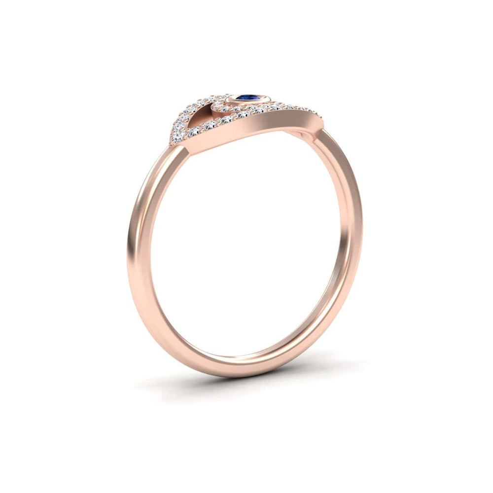 Blue Sapphire & Diamond Evil Eye Ring - Hazel
