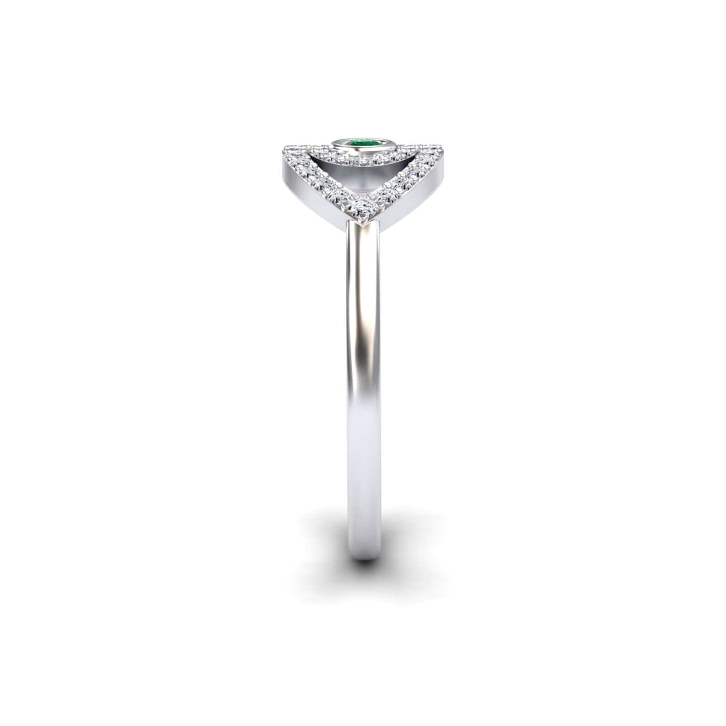 Emerald & Diamond Evil Eye Ring - Hazel