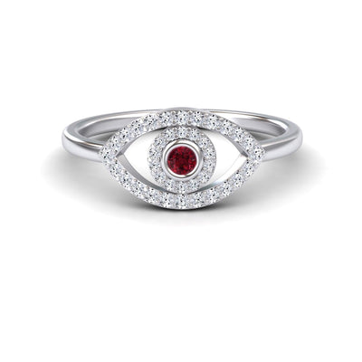 Ruby & Diamond Evil Eye Ring