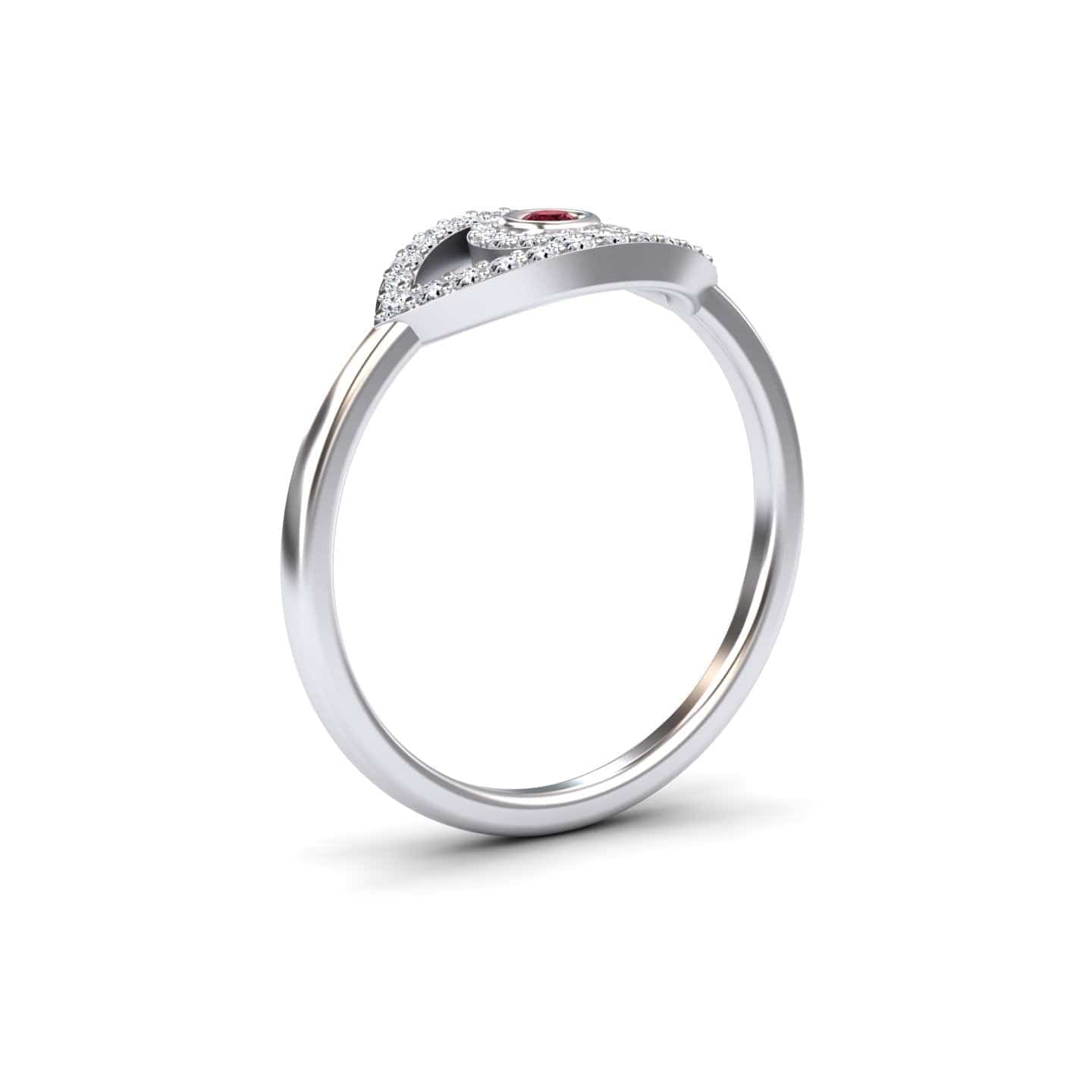 Ruby & Diamond Evil Eye Ring - Hazel