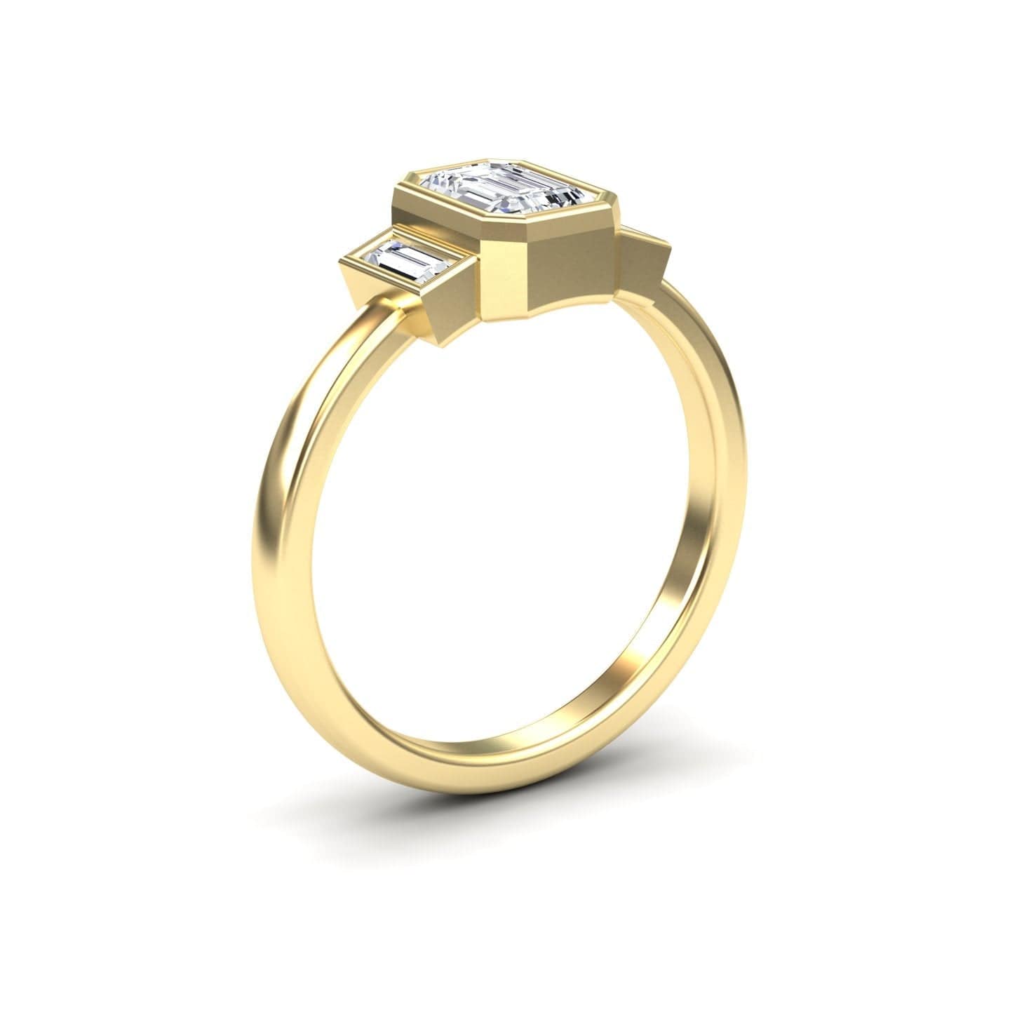 Diamond Three-Stone Art Deco Ring - Ivy