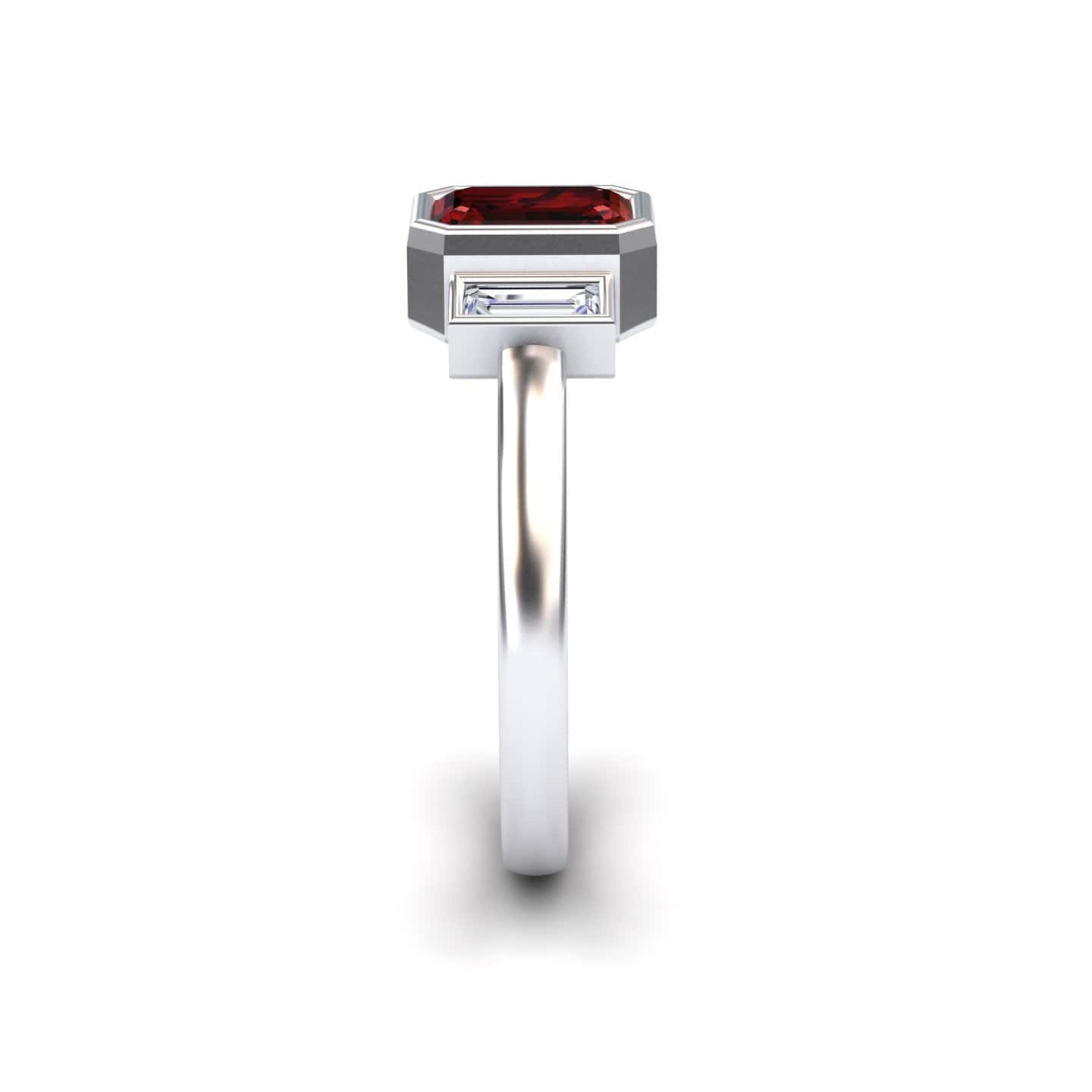 Ruby & Diamond Three-Stone Art Deco Ring - Ivy