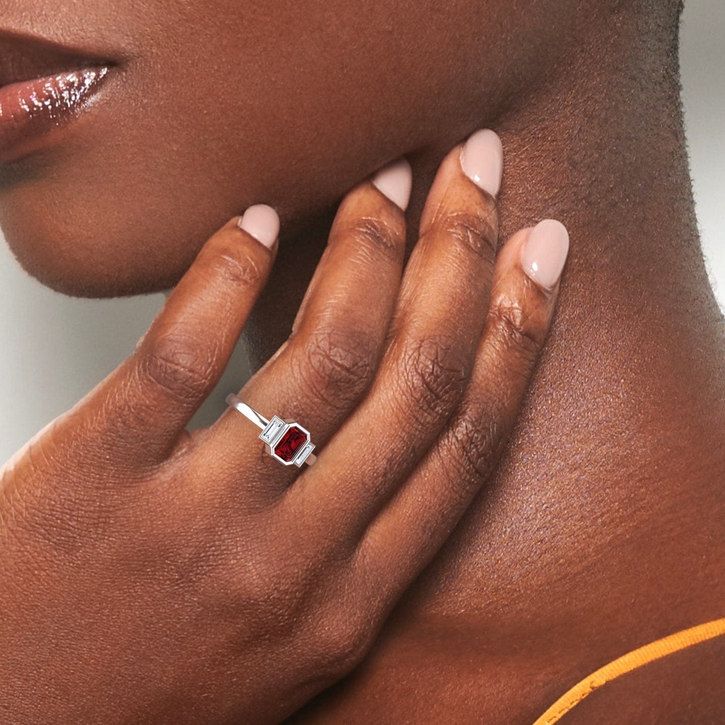 Ruby & Diamond Three-Stone Art Deco Ring - Ivy
