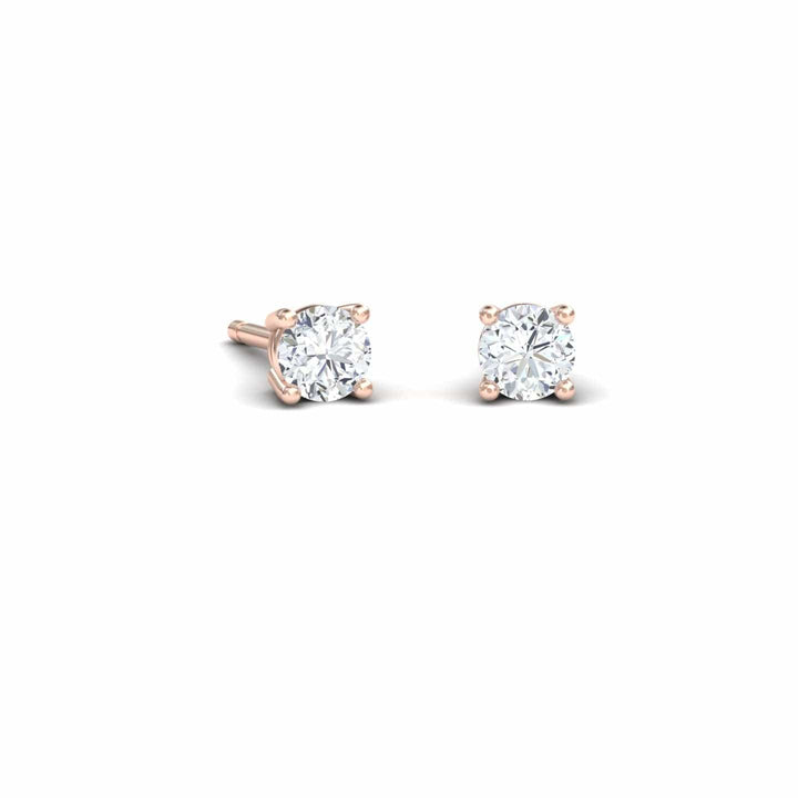 White Diamond Classic Four-Prong Stud Earrings - Krisha