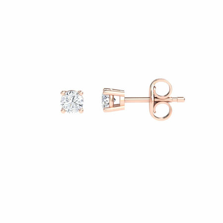 White Diamond Classic Four-Prong Stud Earrings - Krisha