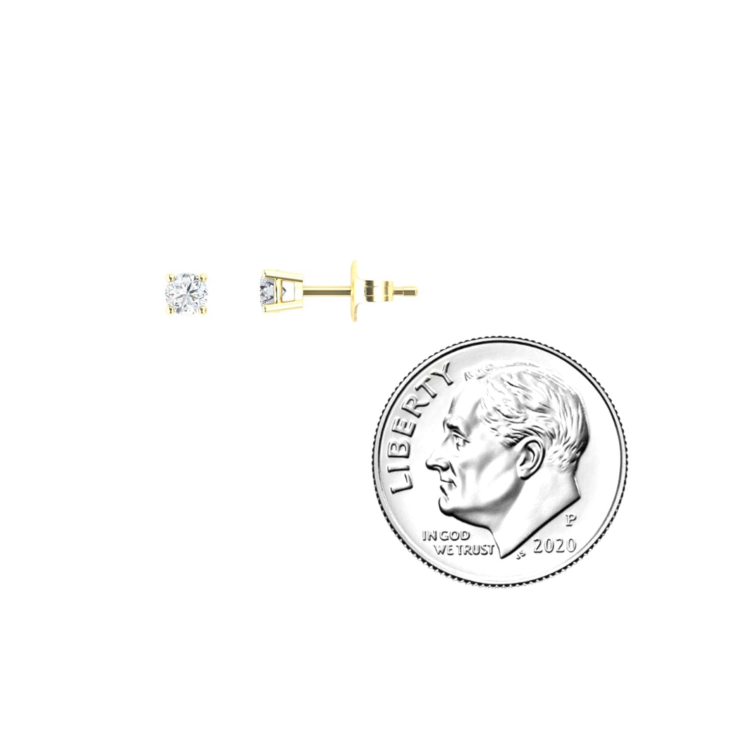 Natural Diamond Earrings - Four Prong - Krisha