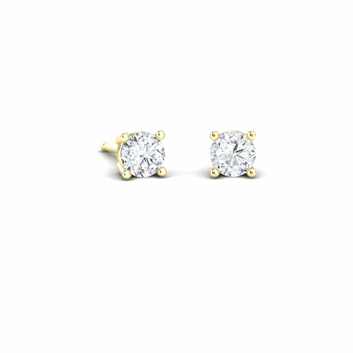 White Diamond Classic Four-Prong Stud Earrings - Krisha