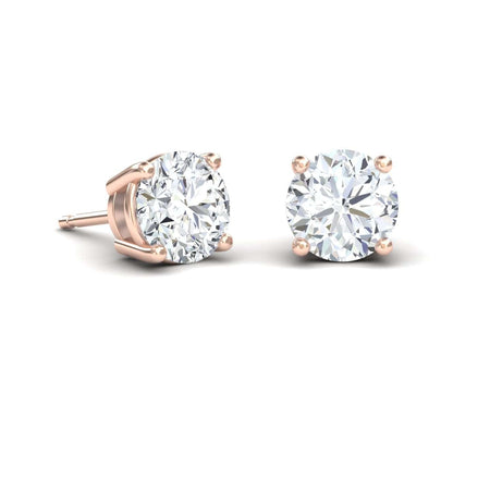 White Diamond Classic Four-Prong Stud Earrings - Krisha