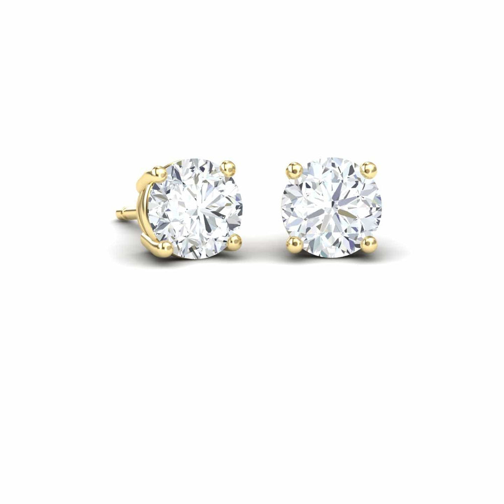 Four-Prong Round Diamond Stud Earrings