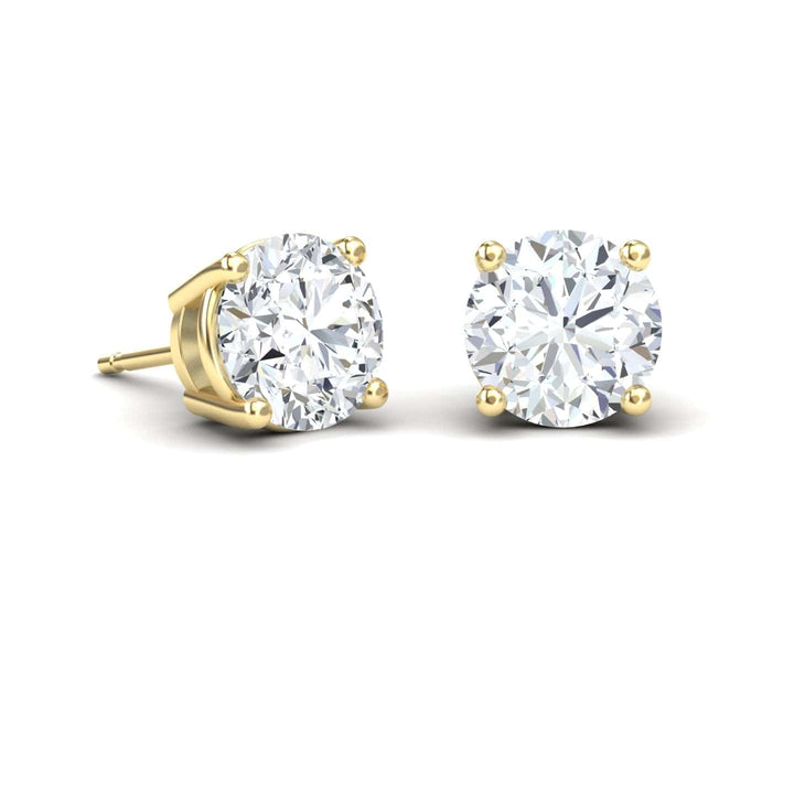 White Diamond Classic Four-Prong Stud Earrings - Krisha