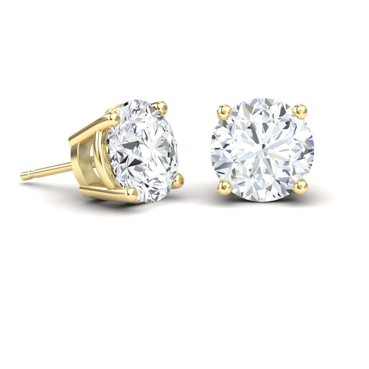 White Diamond Classic Four-Prong Stud Earrings - Krisha