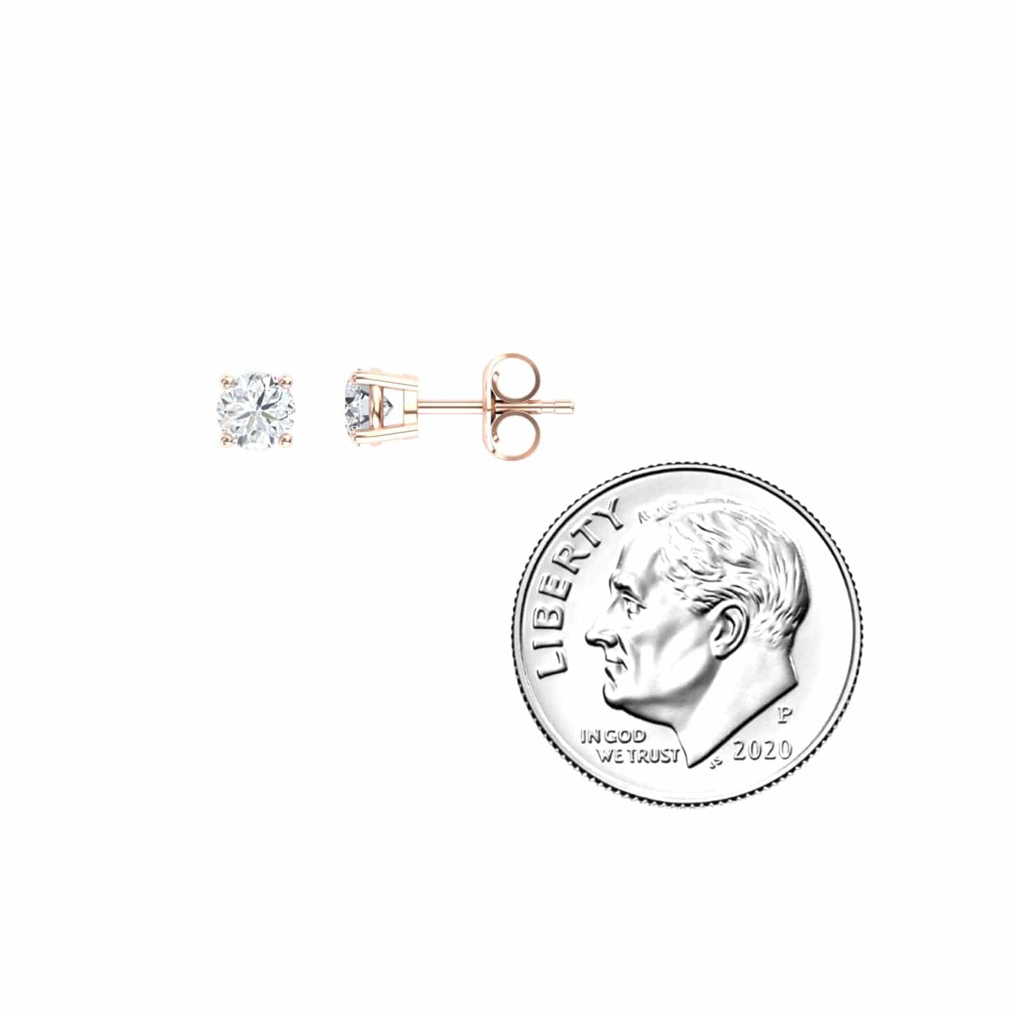Lab Diamond Earrings - 4 Prong - Krisha