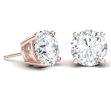 Lab Diamond Earrings - 4 Prong - Krisha