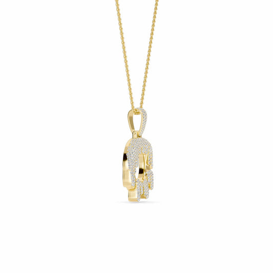 O Initial Dripping Diamond Pendant Necklace - Olivier