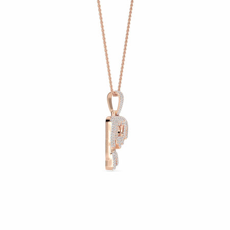 P Initial Dripping Diamond Pendant Necklace - Peng