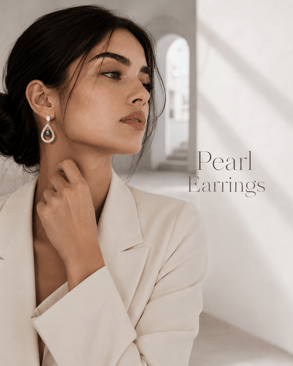 June birthstone pearl earrings