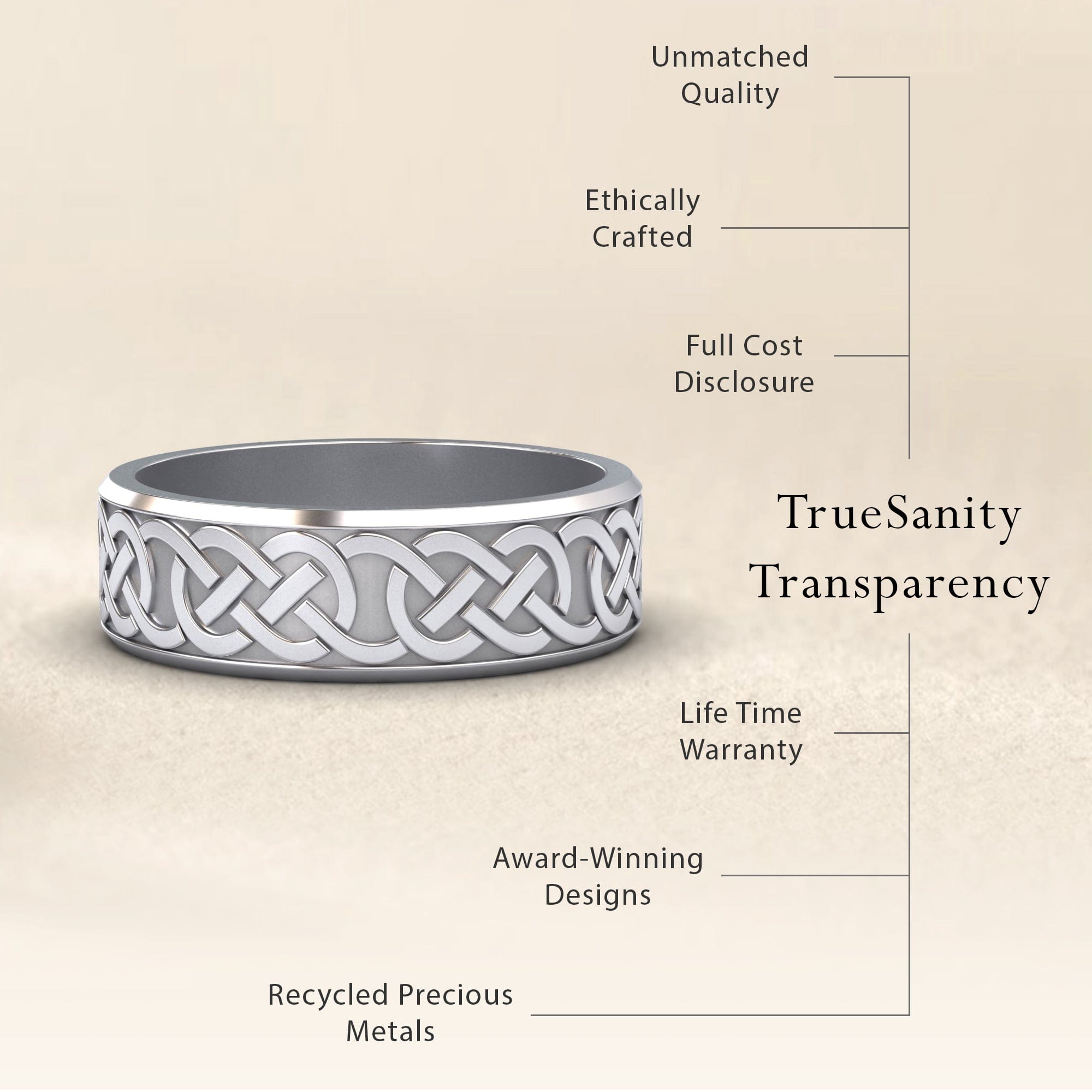 Men’s Celtic Knot Wedding Band - Anika