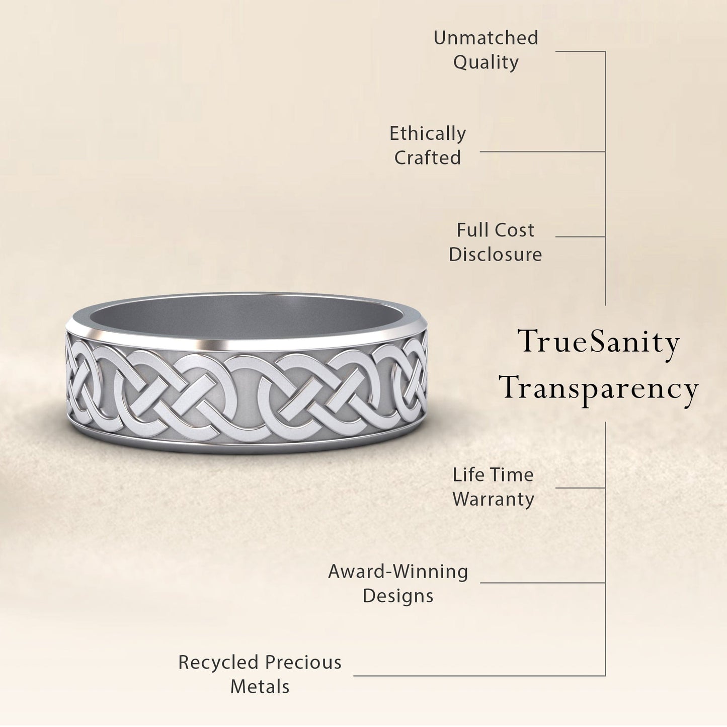 Men’s Celtic Knot Wedding Band - Anika