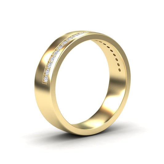 Men's White Diamond Channel-Set Wedding Band - Yan