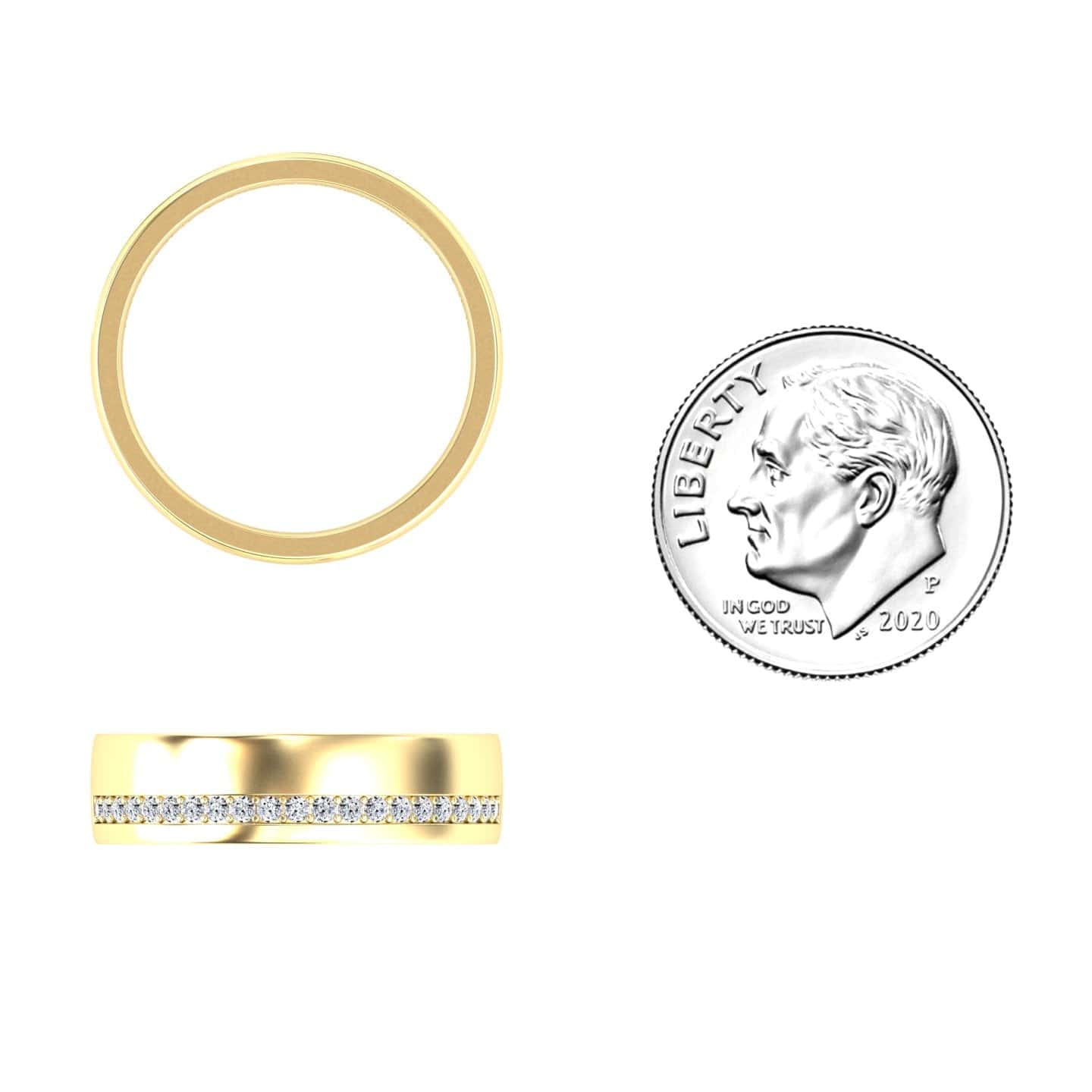 Men's White Diamond Channel-Set Wedding Band - Yan