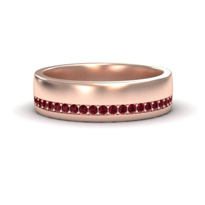 Men's Ruby Channel-Set Wedding Band