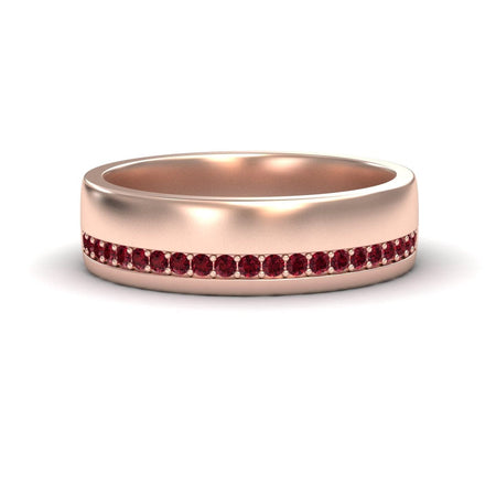 Men's Ruby Channel-Set Wedding Band - Yan
