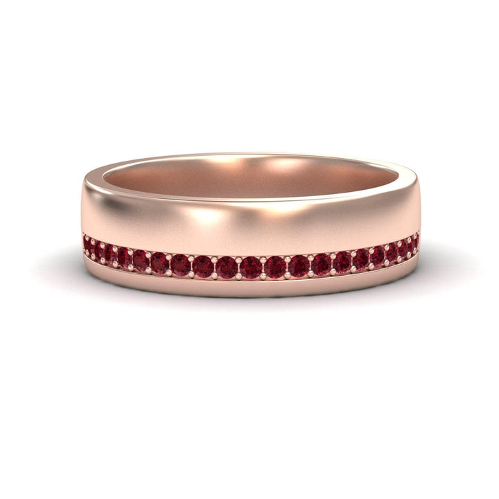 Men's Ruby Channel-Set Wedding Band - Yan