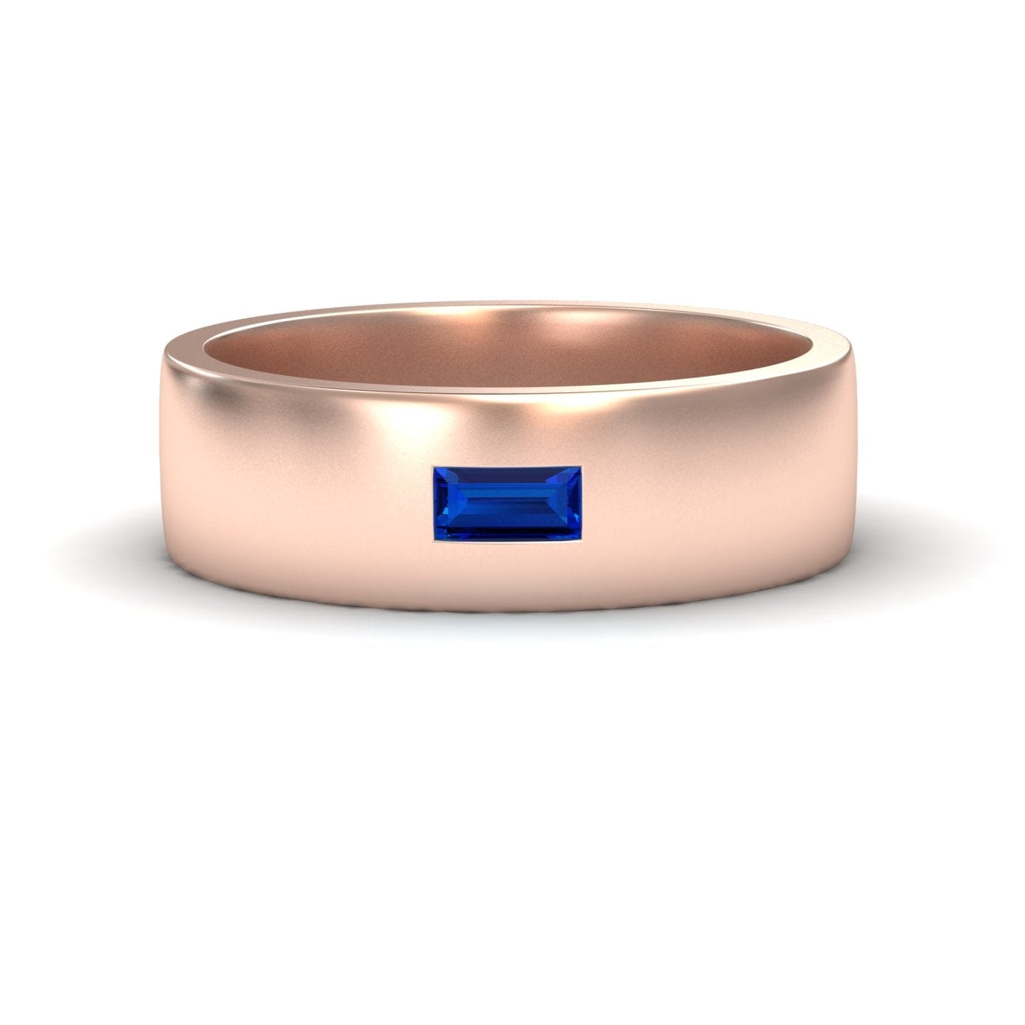 Blue Sapphire Solitaire Men’s Band Ring - Nayana