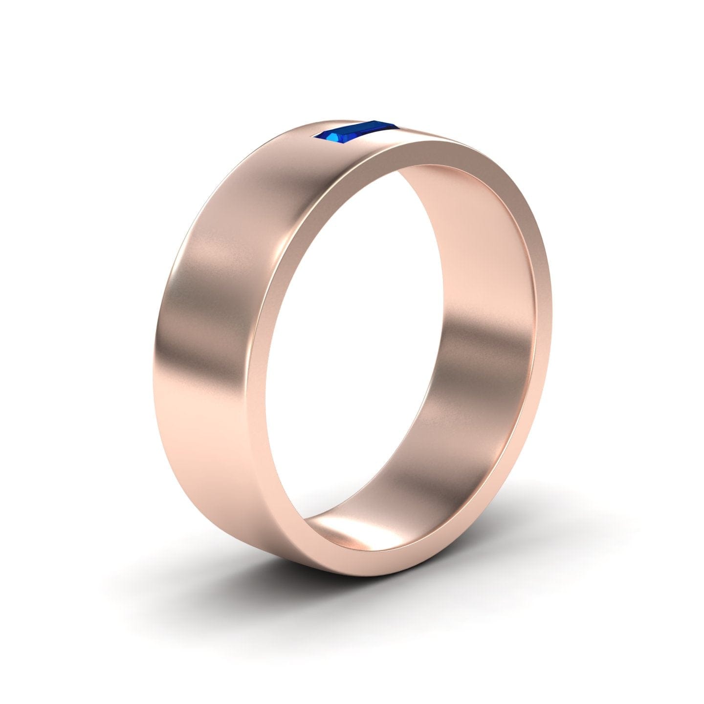 Blue Sapphire Solitaire Men’s Band Ring - Nayana