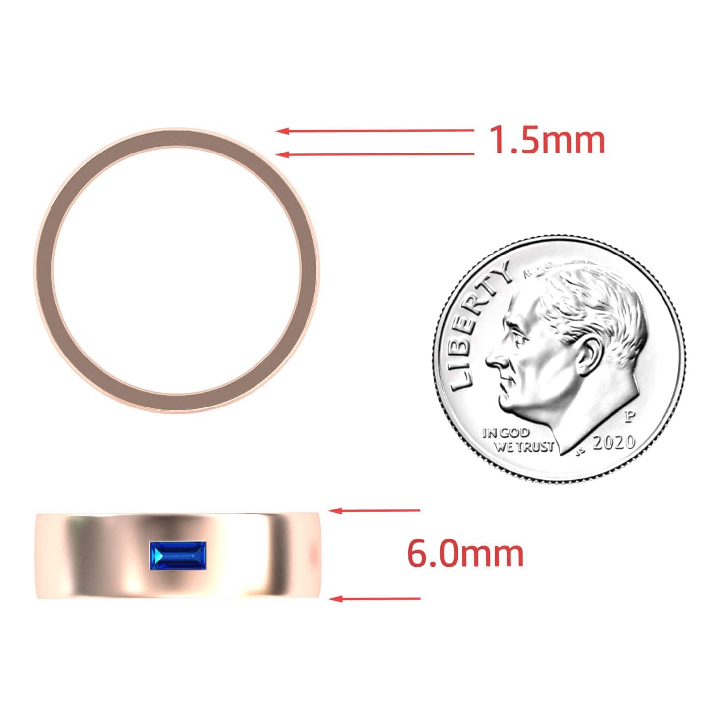 Blue Sapphire Solitaire Men’s Band Ring - Nayana