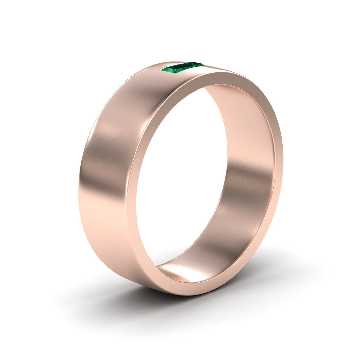 Emerald Solitaire Men’s Band Ring - Nayana