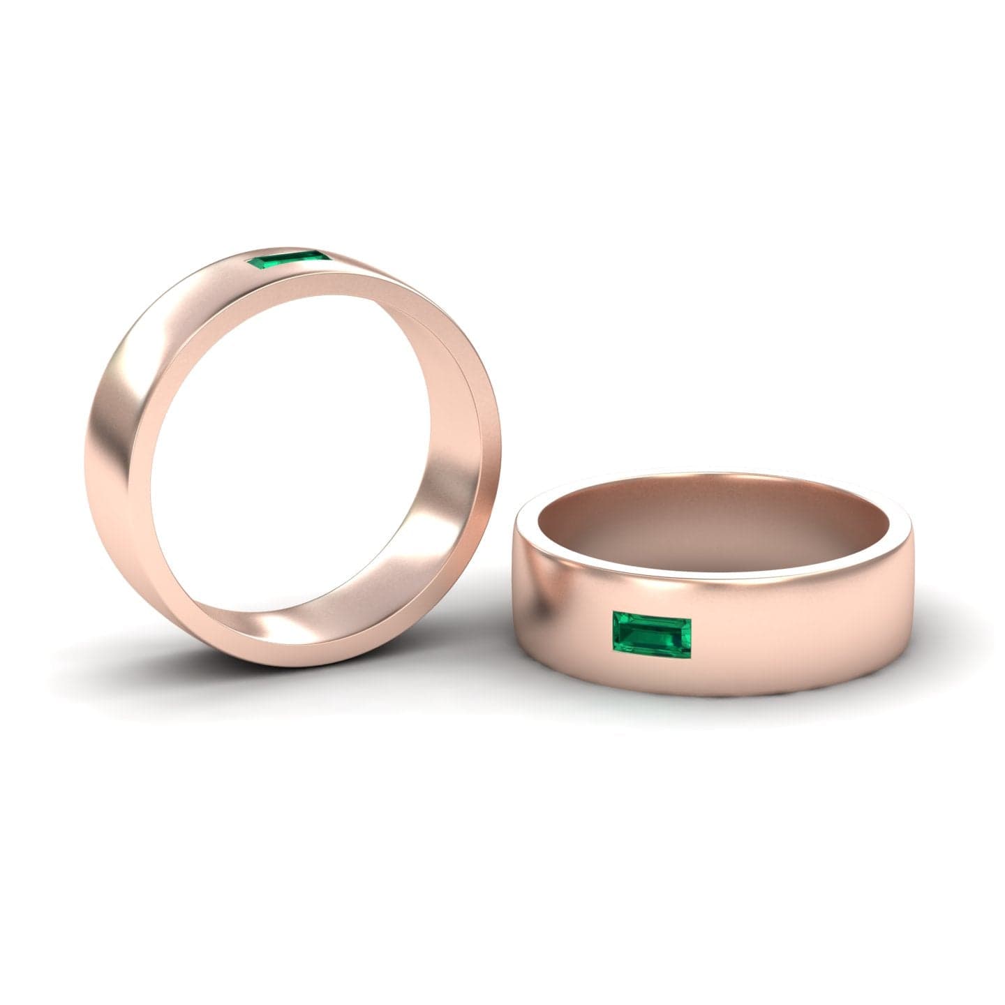 Emerald Solitaire Men’s Band Ring - Nayana