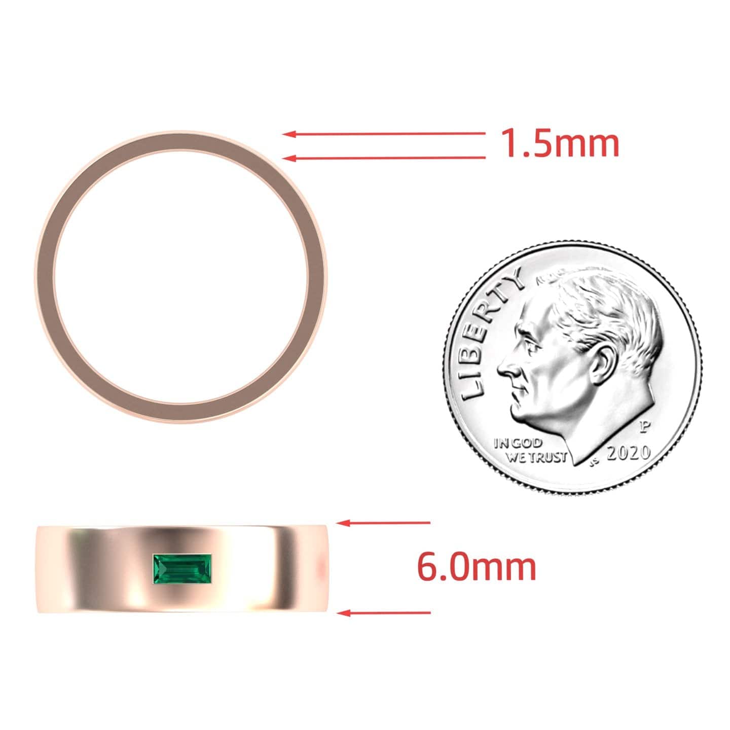 Emerald Solitaire Men’s Band Ring - Nayana