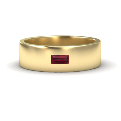 Ruby Solitaire Men’s Band Ring