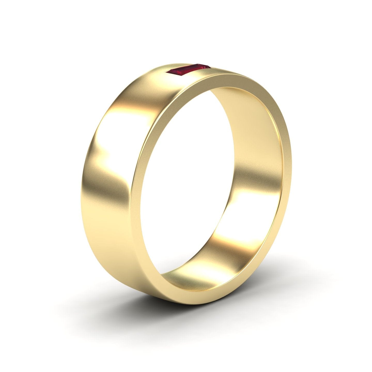 Ruby Solitaire Men’s Band Ring - Nayana