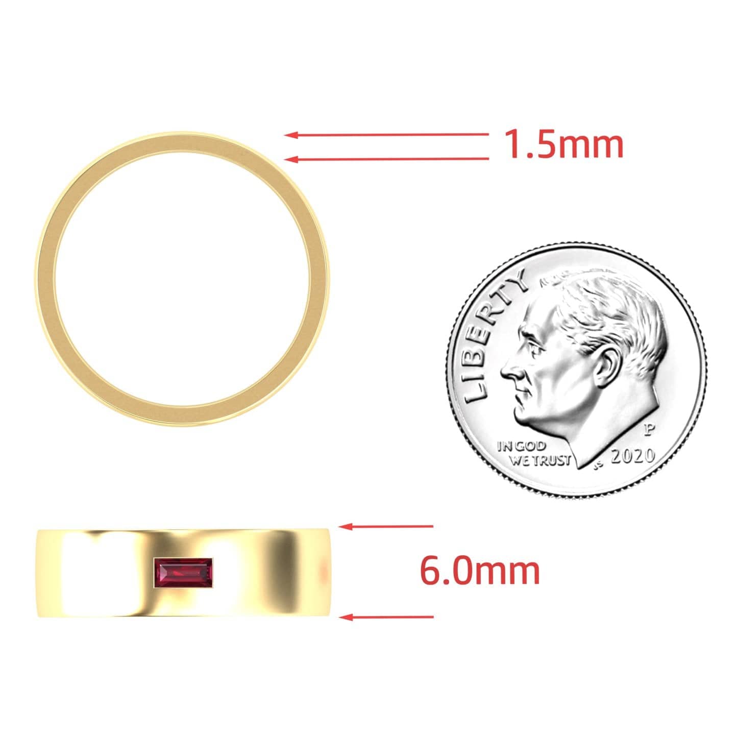 Ruby Solitaire Men’s Band Ring - Nayana