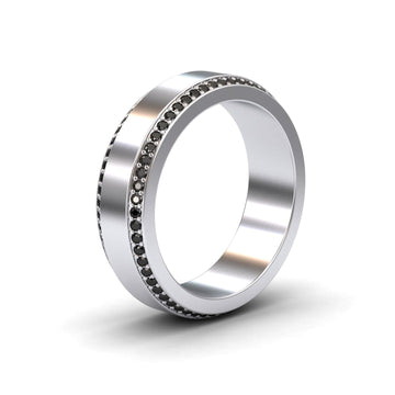 Black Diamond 6mm Eternity Wedding Ring - Caleb