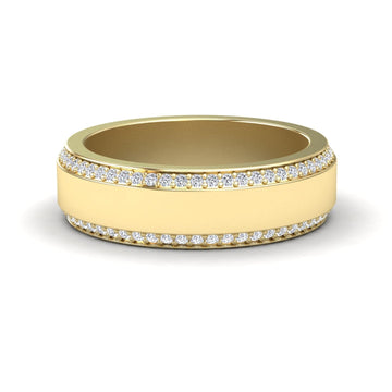 White Diamond 6mm Eternity Wedding Ring - Caleb