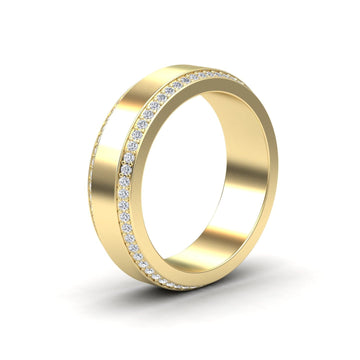 White Diamond 6mm Eternity Wedding Ring - Caleb